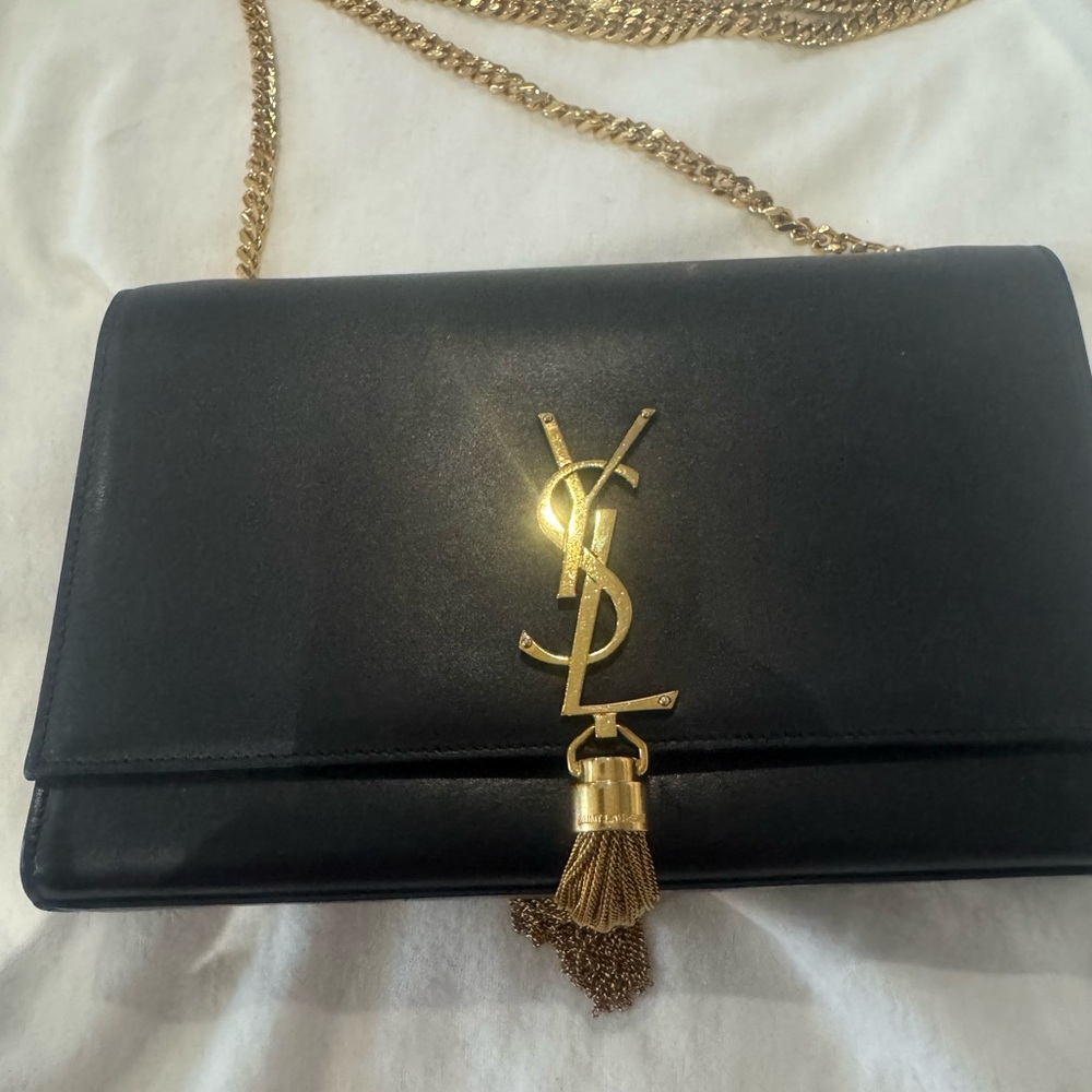 Yves Saint Laurent Black Crossbody with Gold Accents Perfect Condition! - Picture 4 of 8